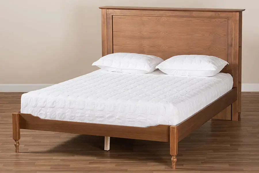 Eloise Ash Walnut Brown Wood Platform Storage Bed w/Built-In Shelves (King)
