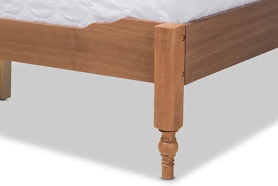 Eloise Ash Walnut Brown Wood Platform Storage Bed w/Built-In Shelves (King)