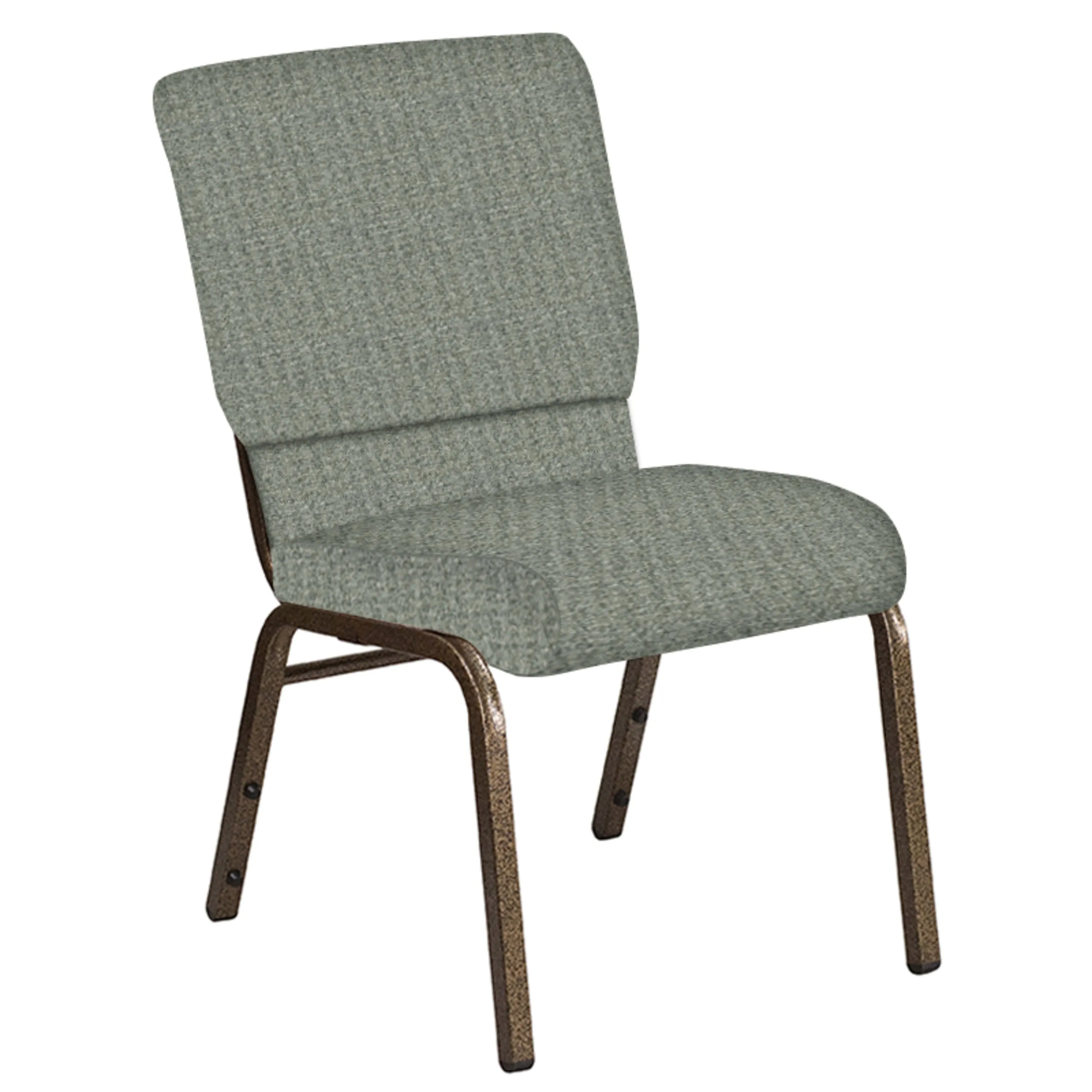 Embroidered 18.5''W Church Chair in Interweave Fabric - Gold Vein Frame
