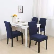 Fitted Style Cotton Jersey Chair Cover - Blue