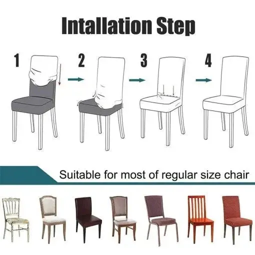 Fitted Style Cotton Jersey Chair Cover - Blue