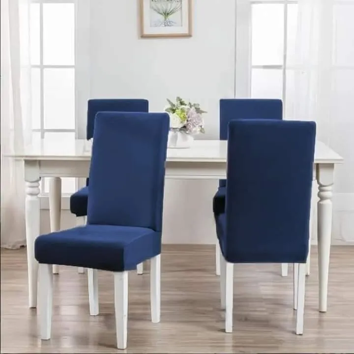 Fitted Style Cotton Jersey Chair Cover - Blue