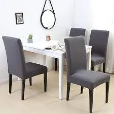 Fitted Style Cotton Jersey Chair Cover - Grey