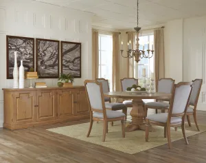 Florence Round Pedestal Dining Table Rustic Smoke