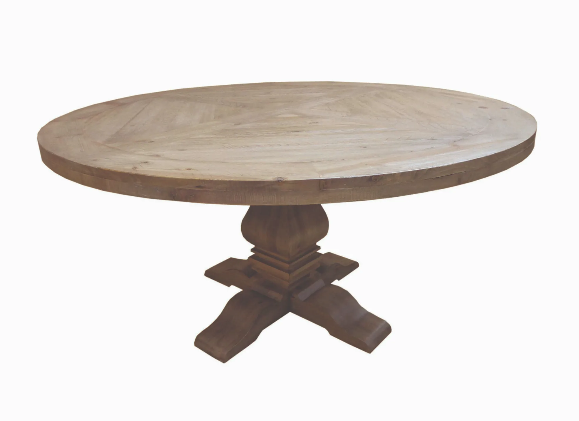 Florence Round Pedestal Dining Table Rustic Smoke
