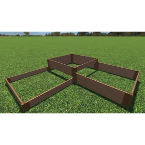 Frame It All | Tool-Free Fort Knox Straight Corner Raised Garden Bed (Tri-Level) 8' X 8' X 16.5" - Classic Sienna