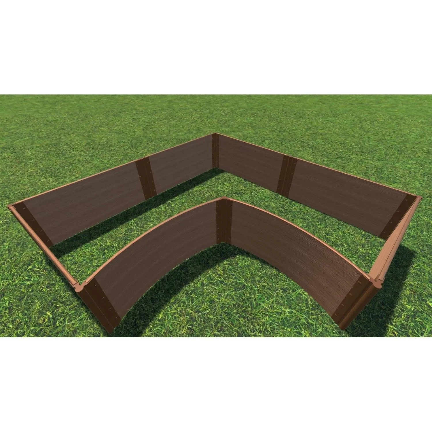 Frame It All | Tool-Free Grand Concourse Interior Curved Corner Raised Garden Bed 8' X 8' X 22" - Classic Sienna