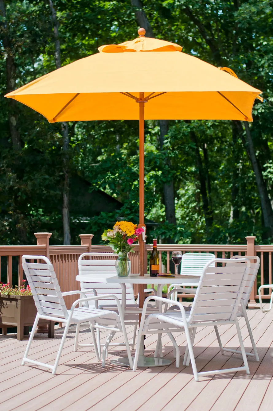 Frankford 454FMC 6.5'x6.5' Square Monterey Crank Lift Fiberglass Market Umbrella- No Tilt