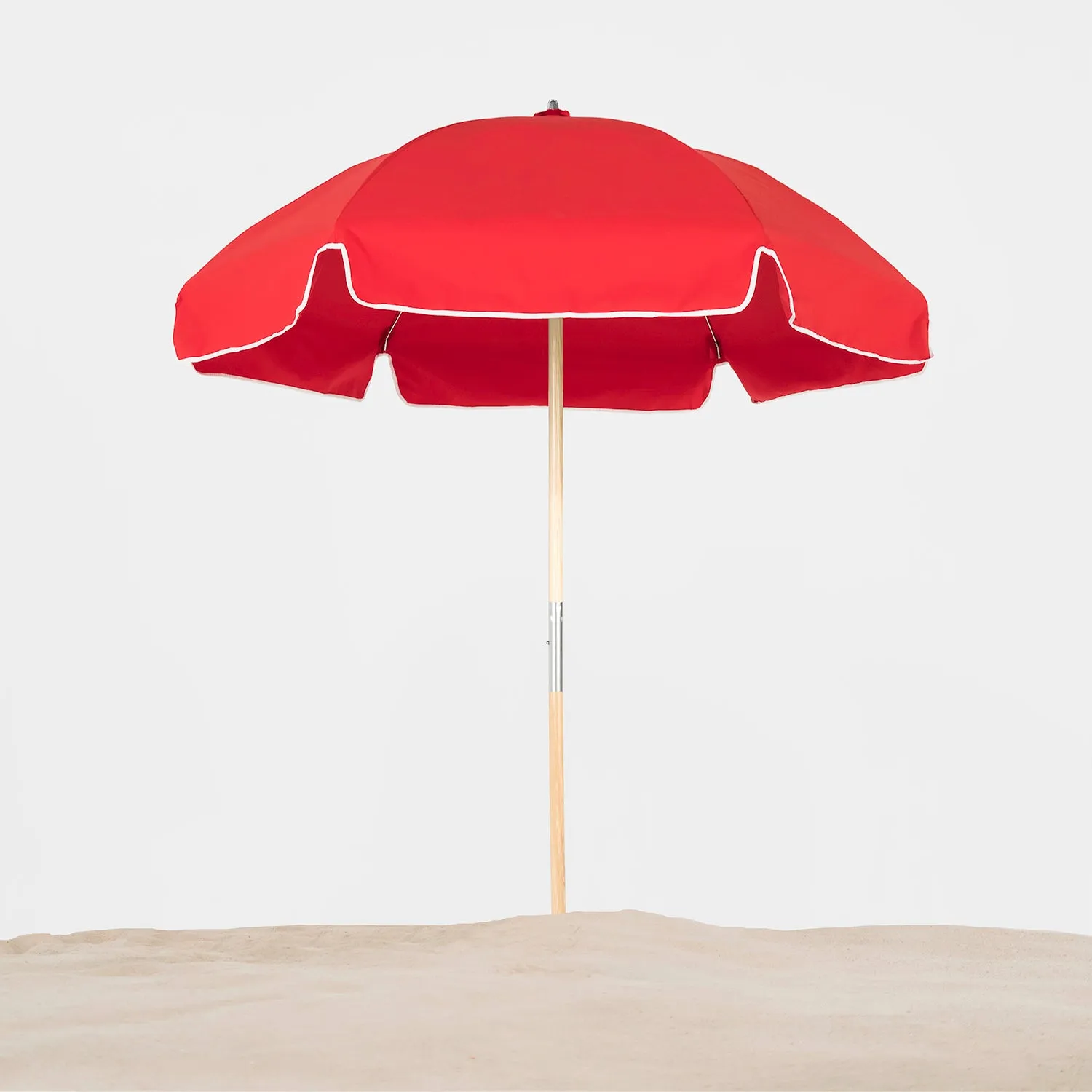Frankford 639W 6.5' Emerald Coast Manual Lift Hexagon Beach Umbrella with Valance