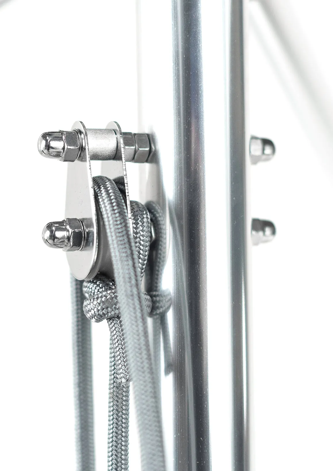 Frankford 854CAM 9' Greenwich Pulley Lift Aluminum Market Umbrella