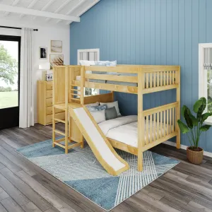 Full High Bunk Bed with Slide Platform on Front