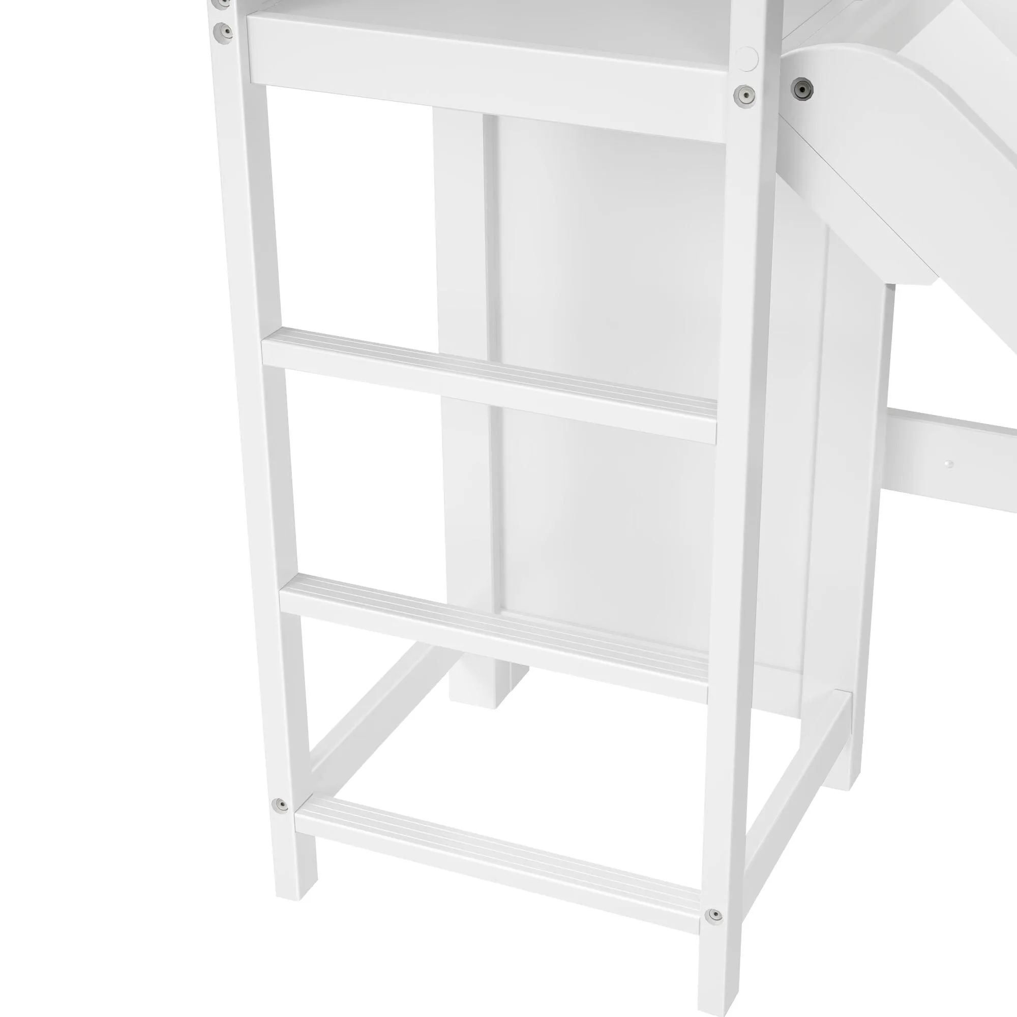 Full High Bunk Bed with Slide Platform on Front