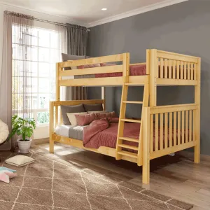 Full XL over Queen High Bunk Bed with Angled Ladder