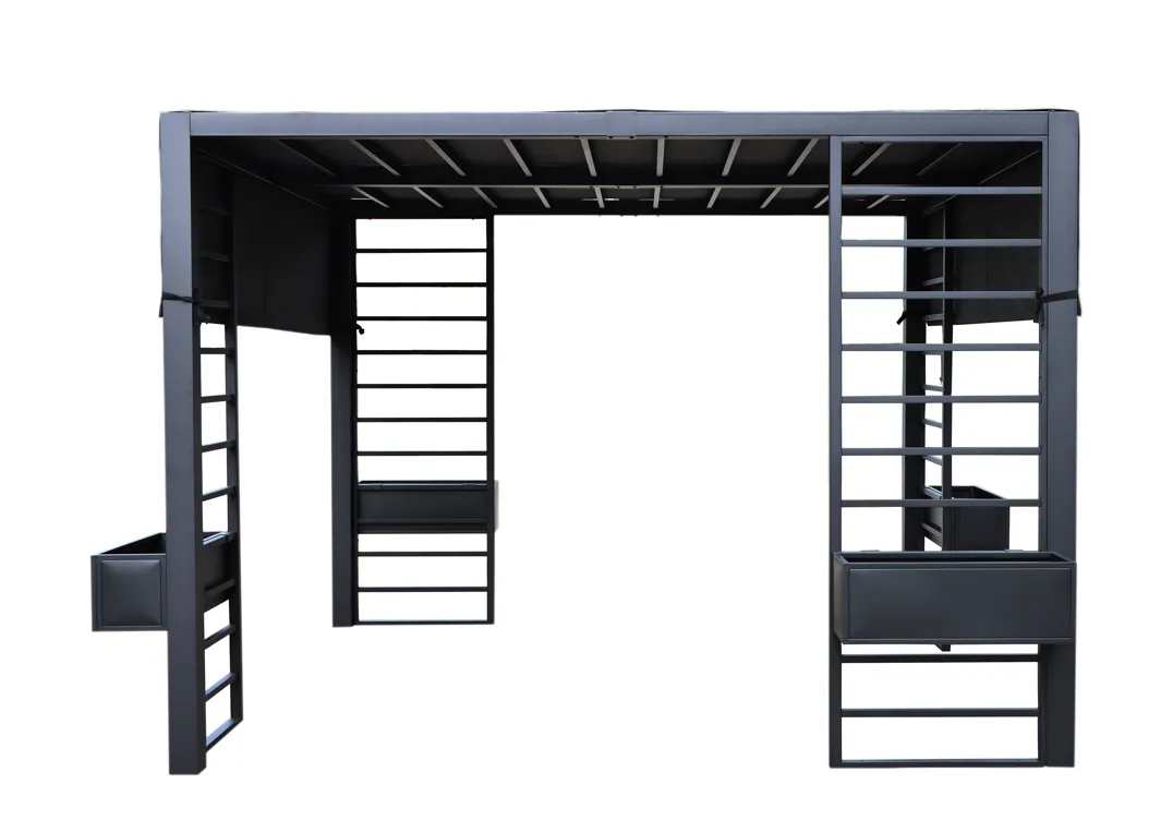 GazeboMate Berkley 3x3x2.3m   Hanging Planter Box Patio Pergola in Black