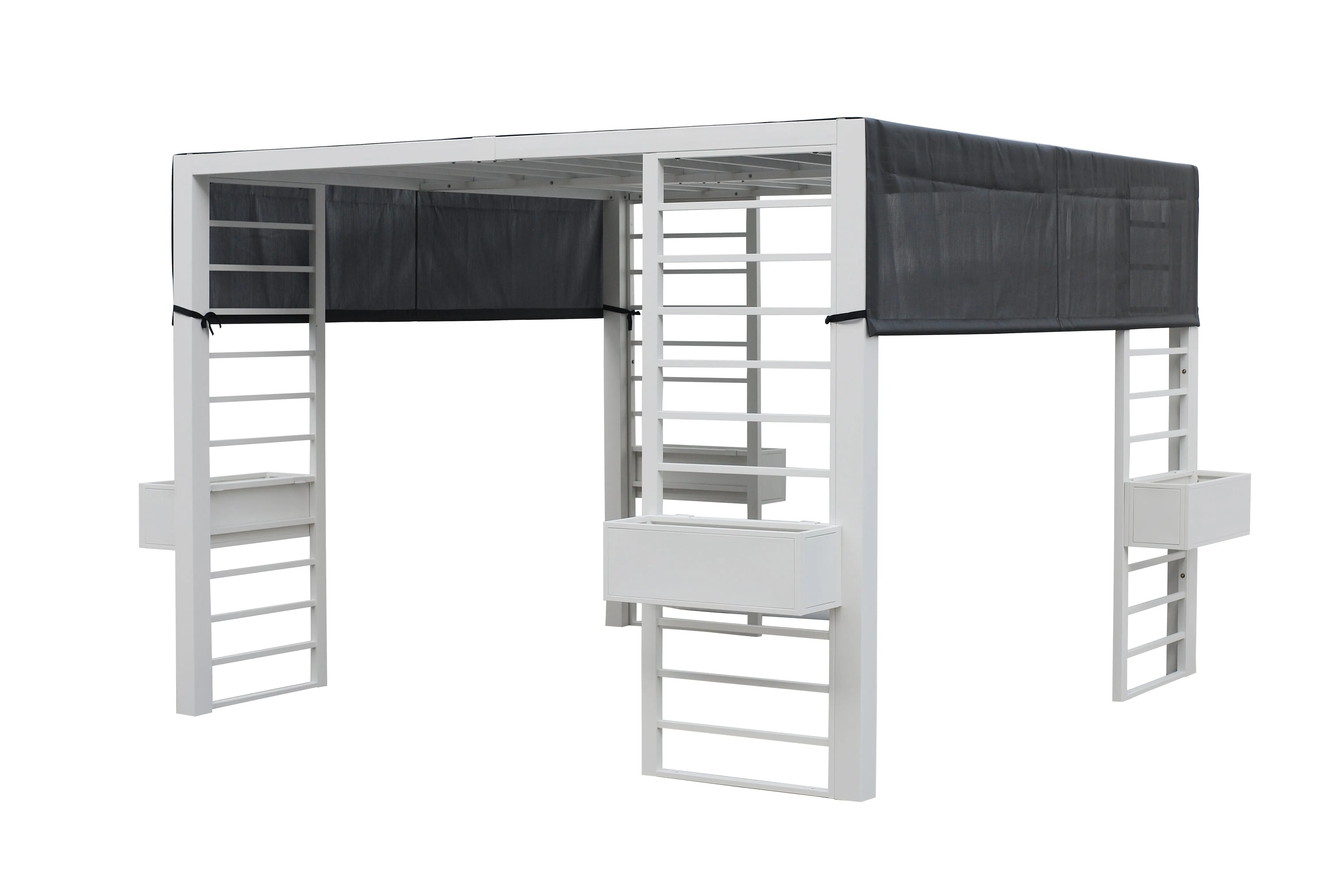 GazeboMate WHITE Berkley 3x3x2.3m   Hanging Planter Box Patio Pergola in WHITE