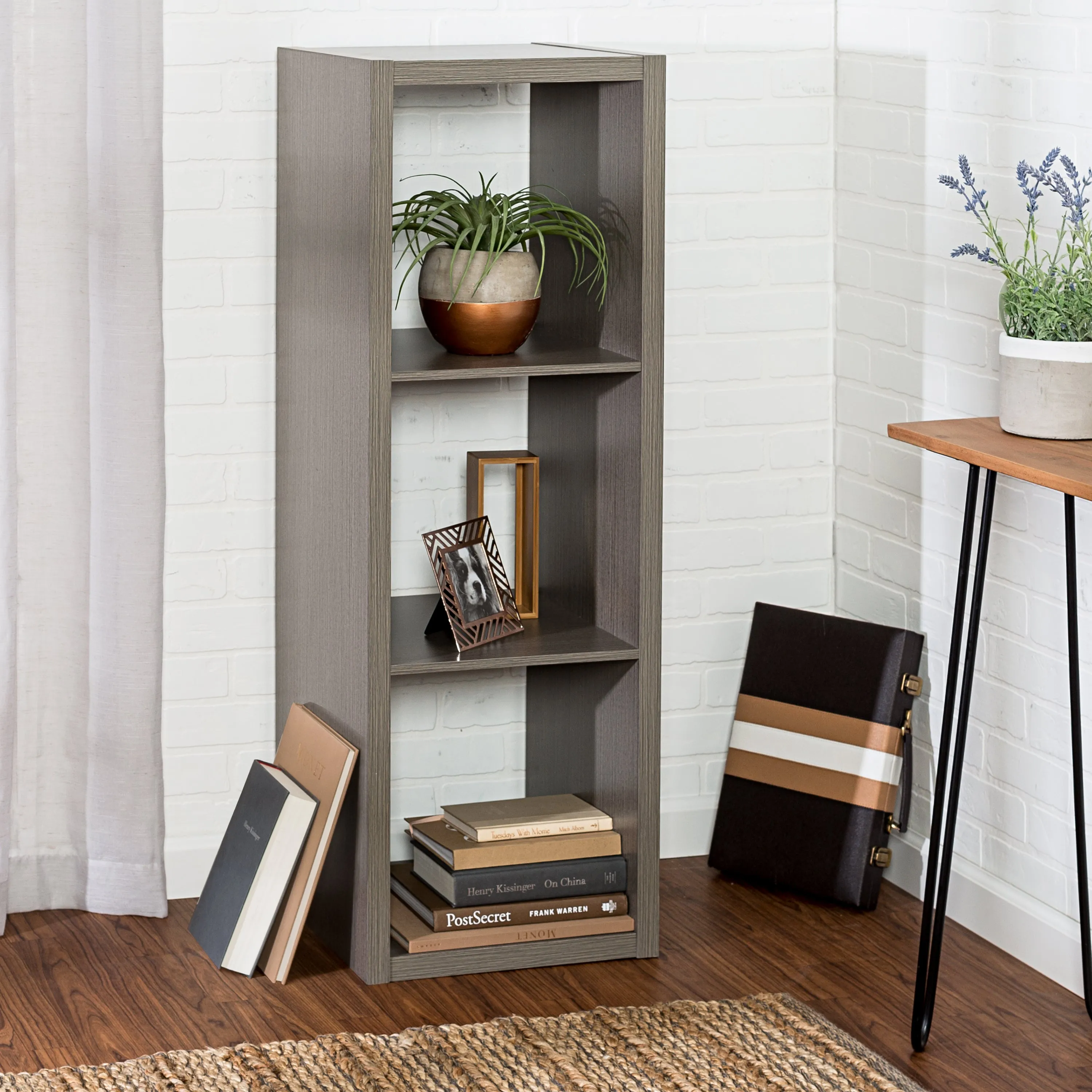 Gray Laminate 3-Cube Organizer