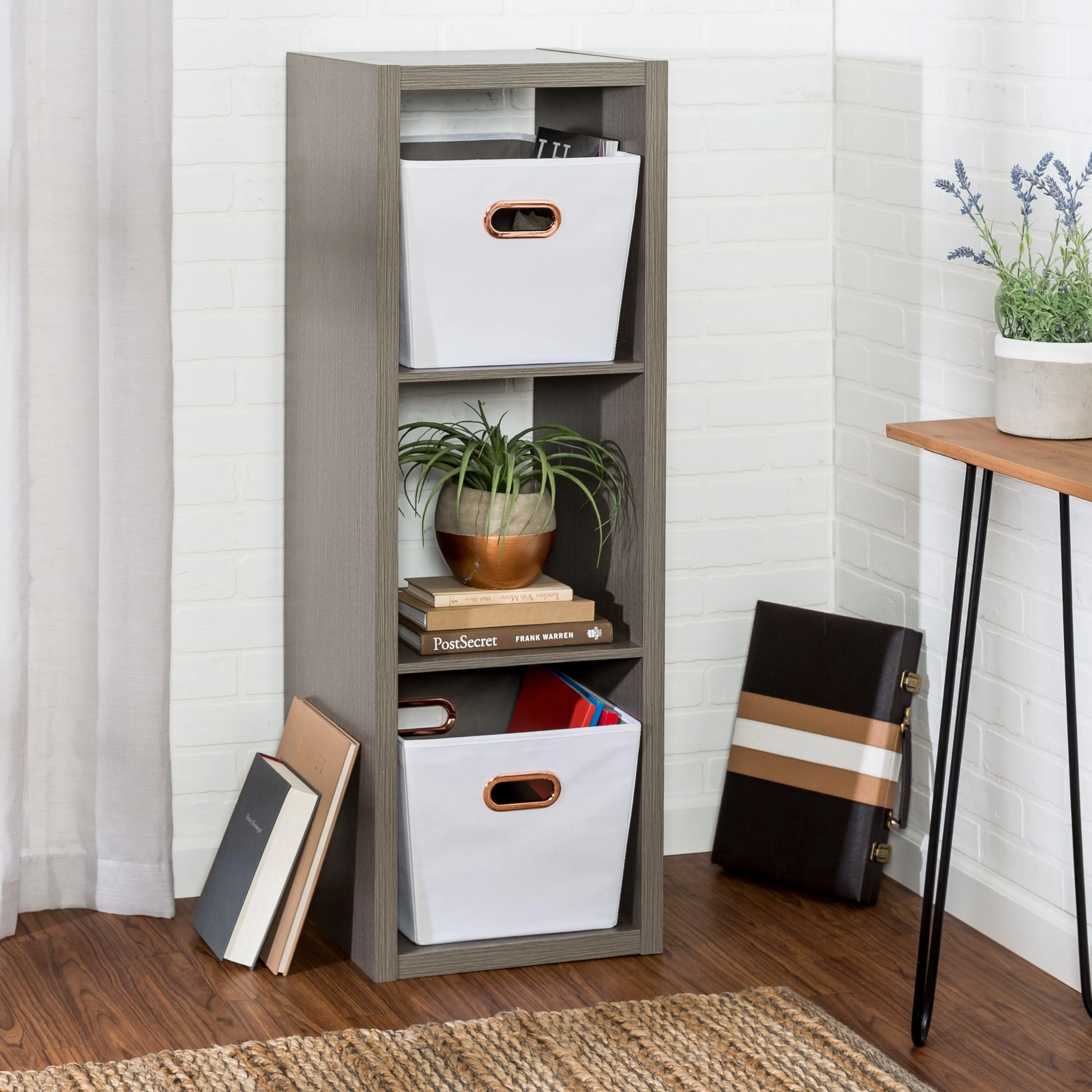 Gray Laminate 3-Cube Organizer