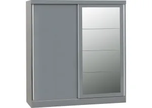 Grey Nevada 2-Door Sliding Wardrobe by Wholesale Beds & Furniture
