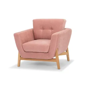 Helgrim Fabric Armchair - Dusty Blush - Last One