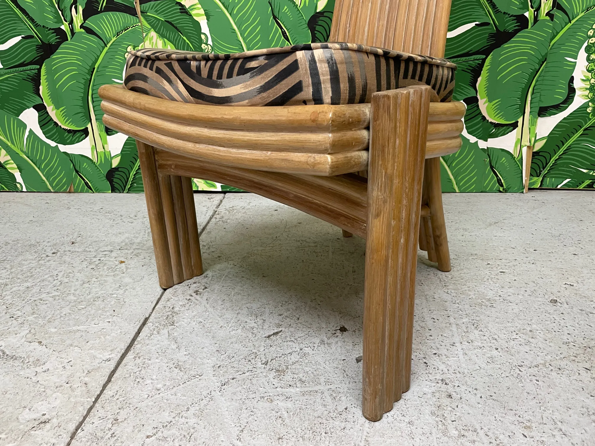 High Back Rattan Dining Chairs in the Style of Danny Ho Fong or Mackintosh