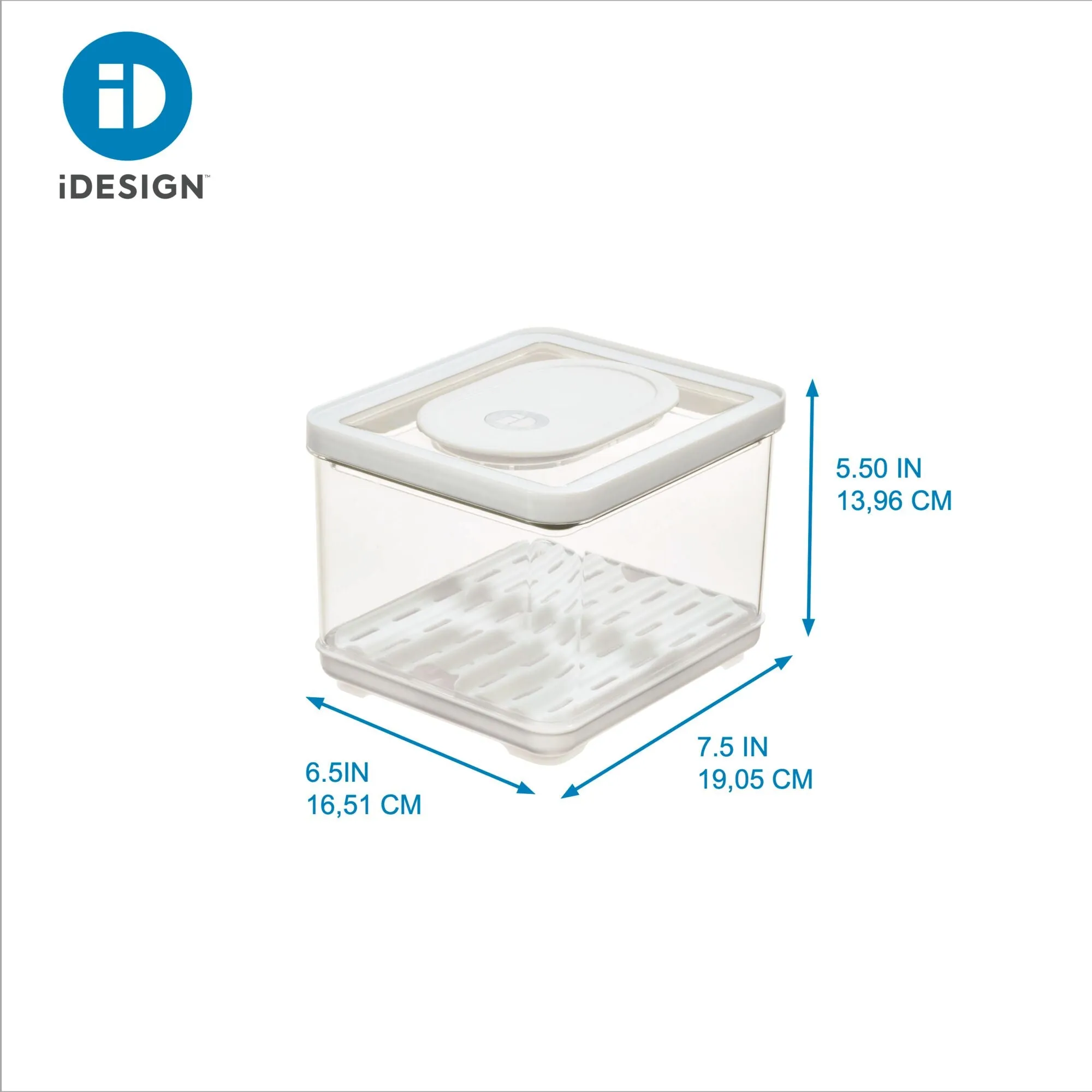 iDesign iDFresh BPA-Free Recycled Plastic Produce Storage Bin, Small