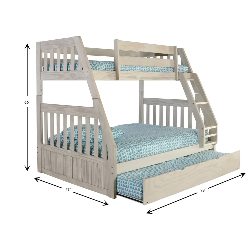 Julia Distressed White Twin over Full Bunk Bed