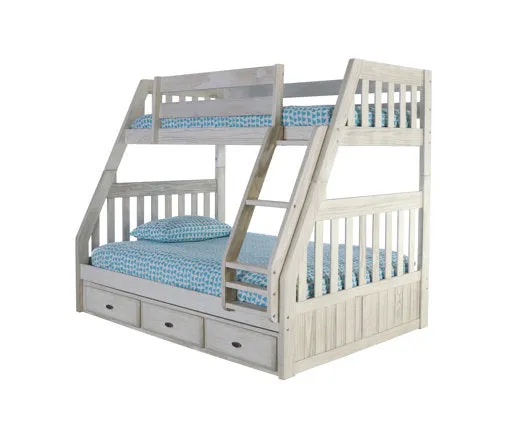 Julia Distressed White Twin over Full Bunk Bed