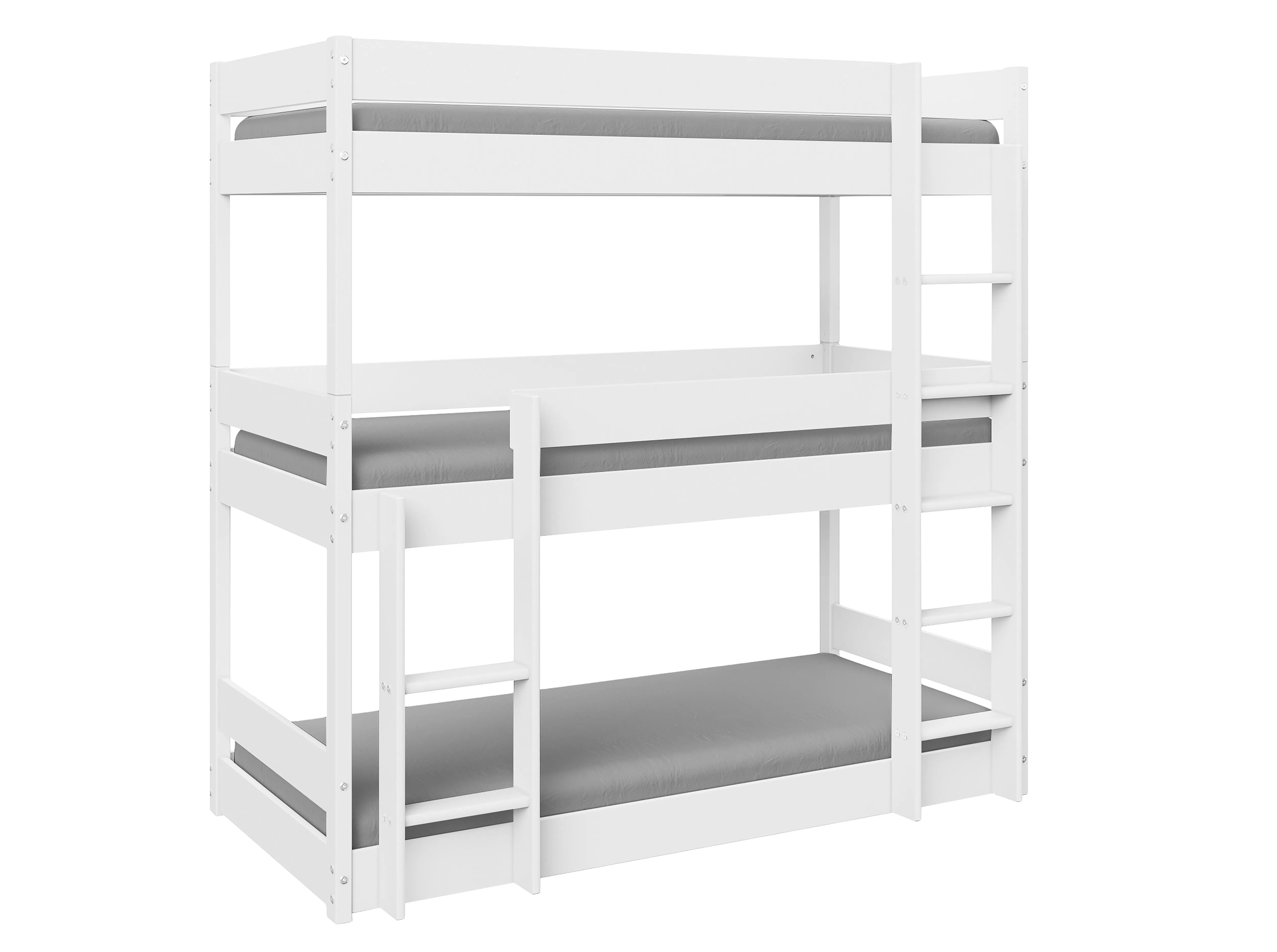 Kennedy Triple Bunk Bed Kids High Sleeper, White