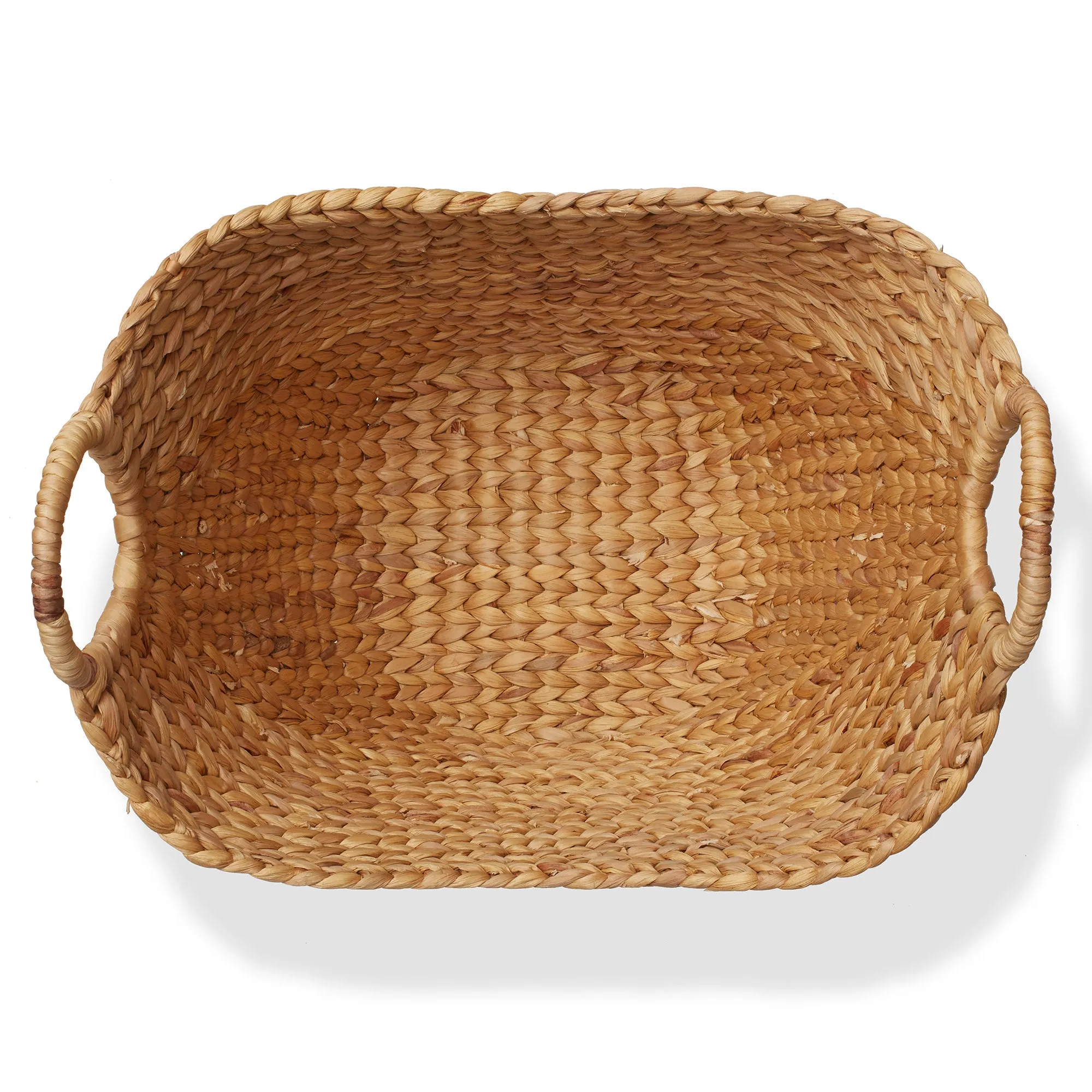 Large Water Hyacinth Boat Basket with Handles