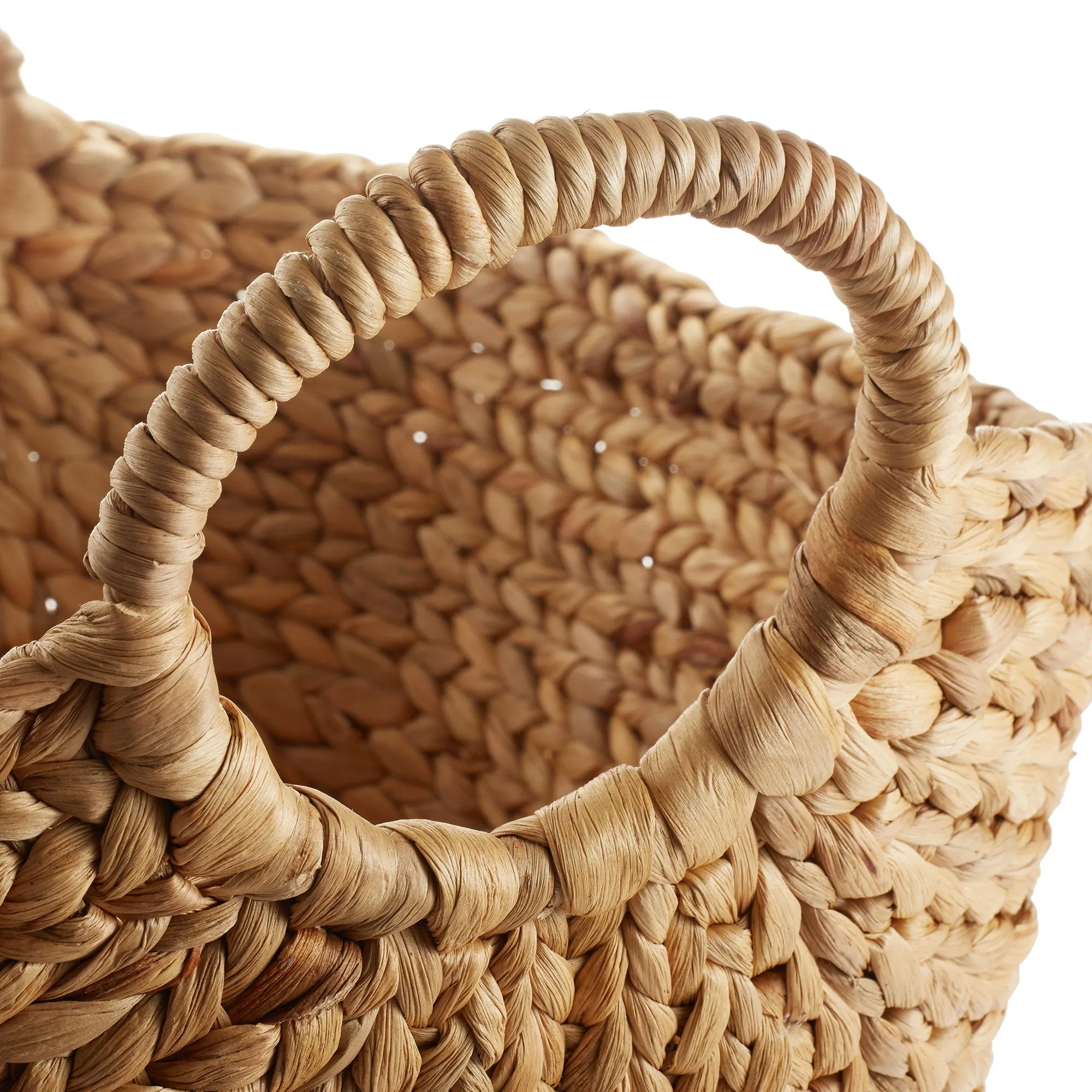 Large Water Hyacinth Boat Basket with Handles