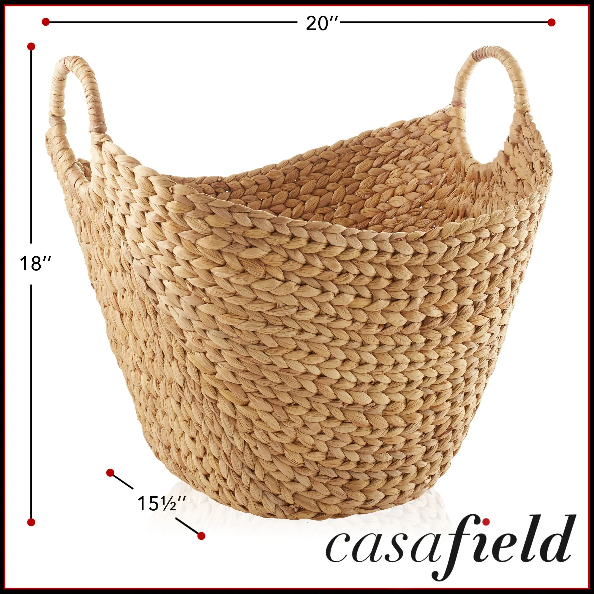Large Water Hyacinth Boat Basket with Handles