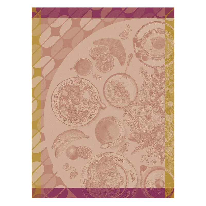 Le Jacquard Francais Tea Towel "Brunch Gourmand" Pink