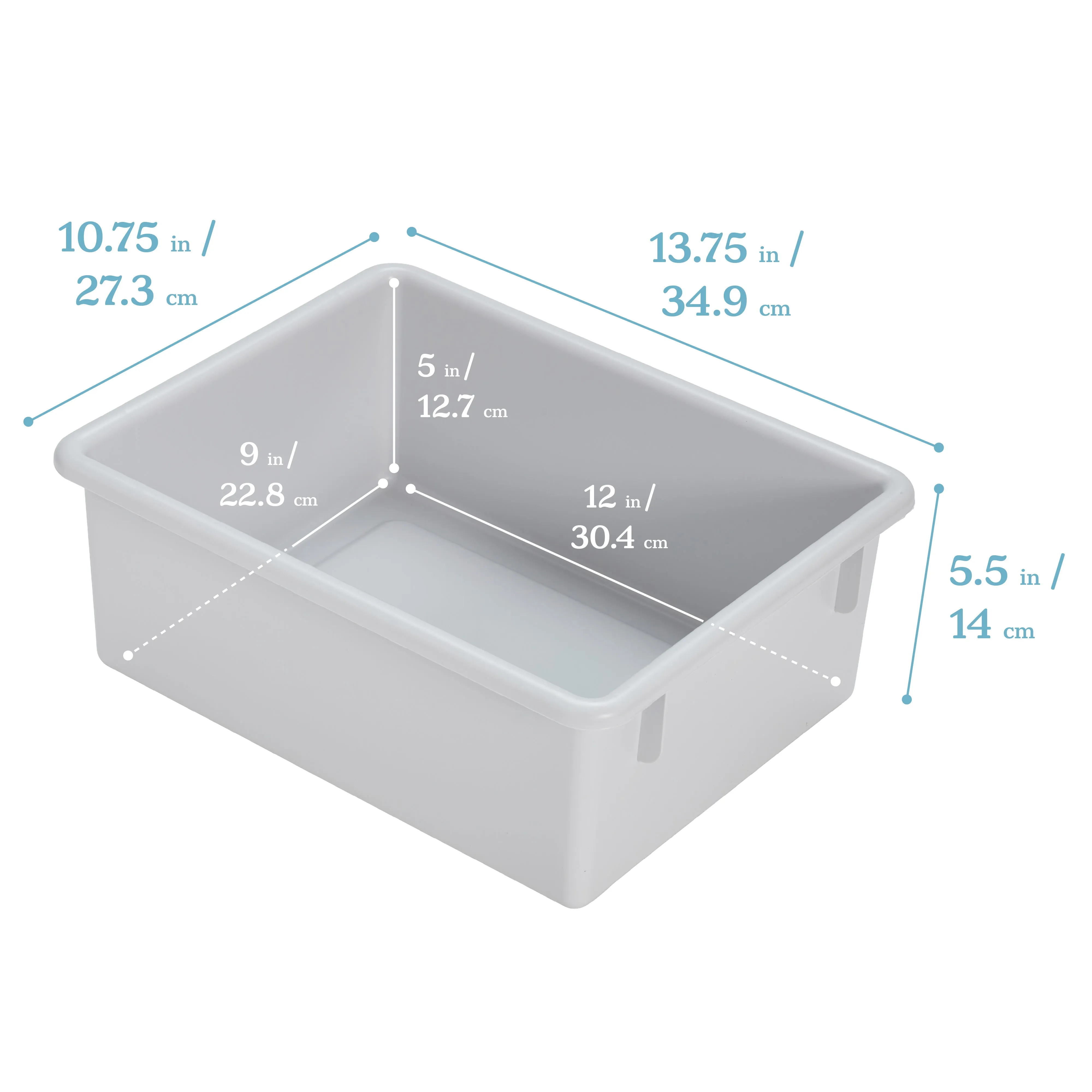 Letter Size Deep Tray with Lid, Storage Bin, 10-Piece