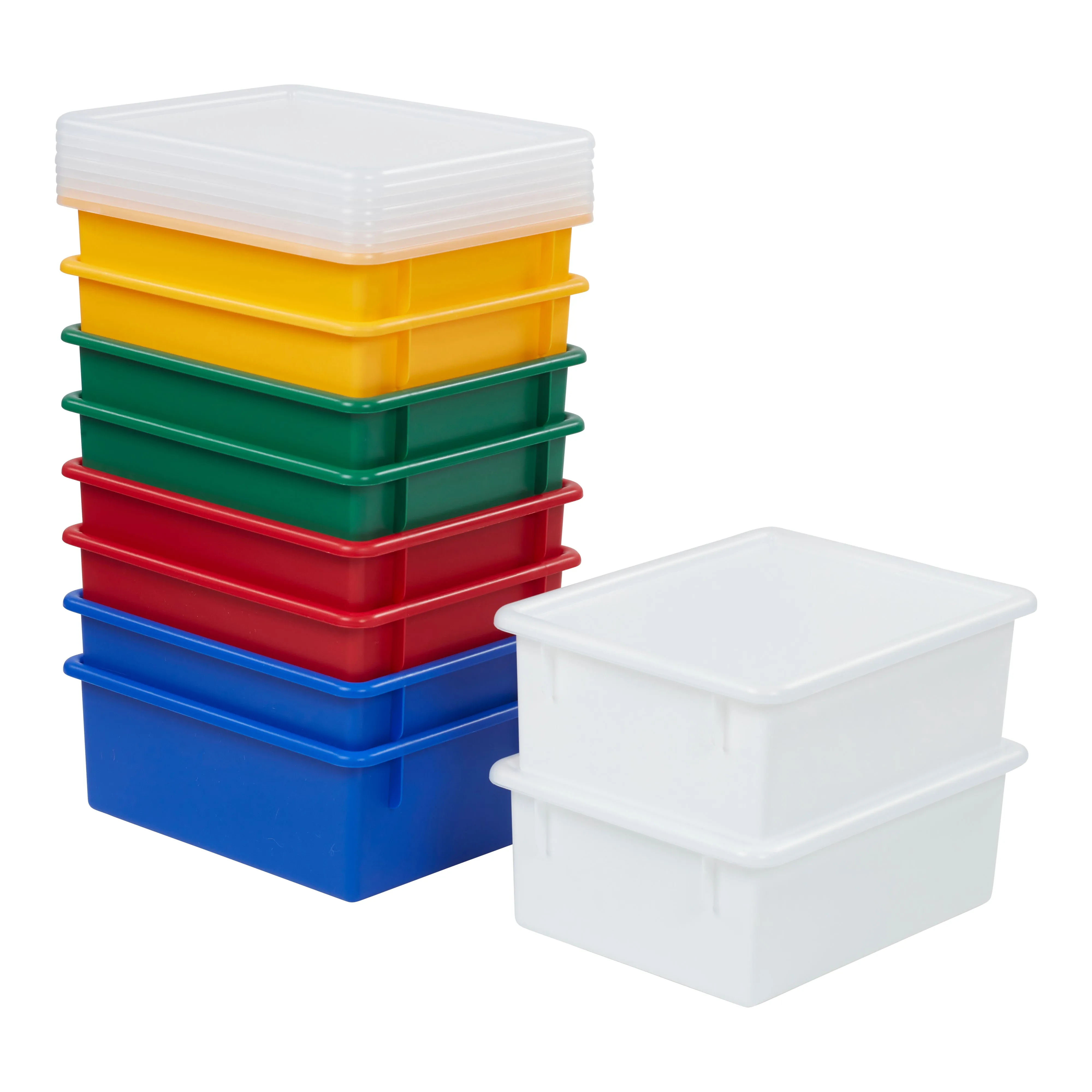 Letter Size Deep Tray with Lid, Storage Bin, 10-Piece