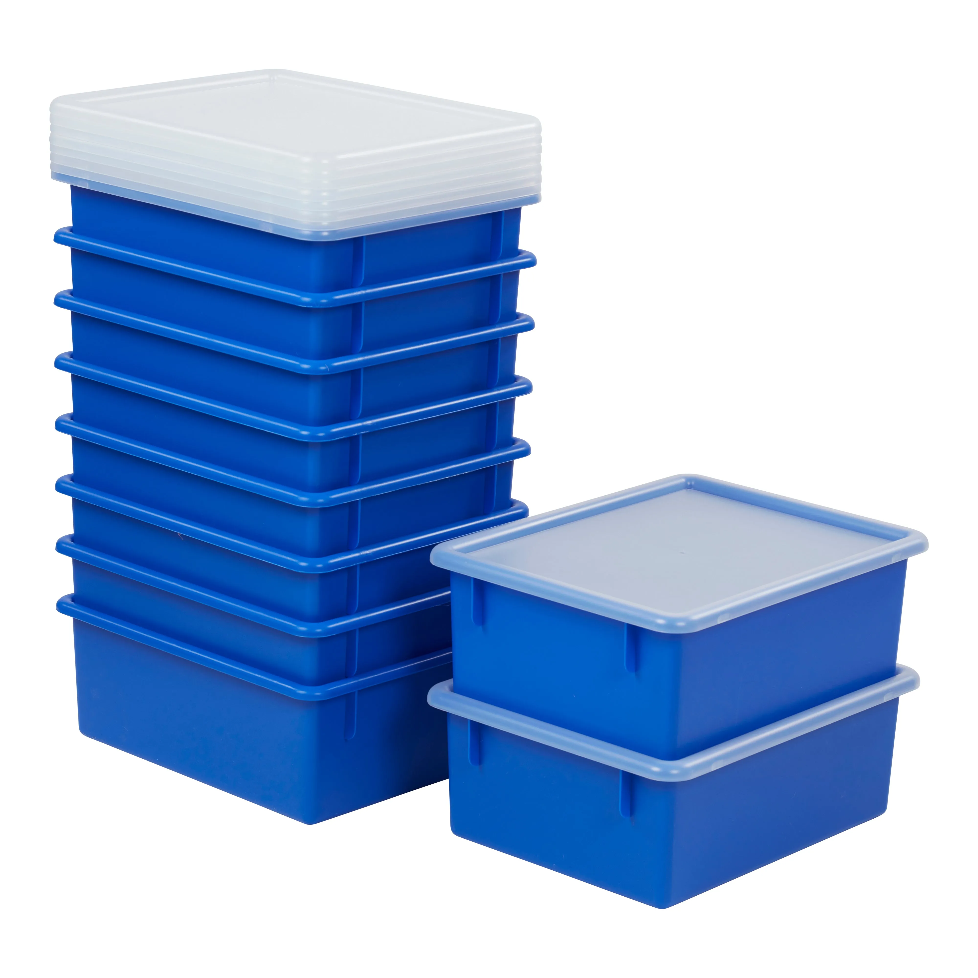 Letter Size Deep Tray with Lid, Storage Bin, 10-Piece