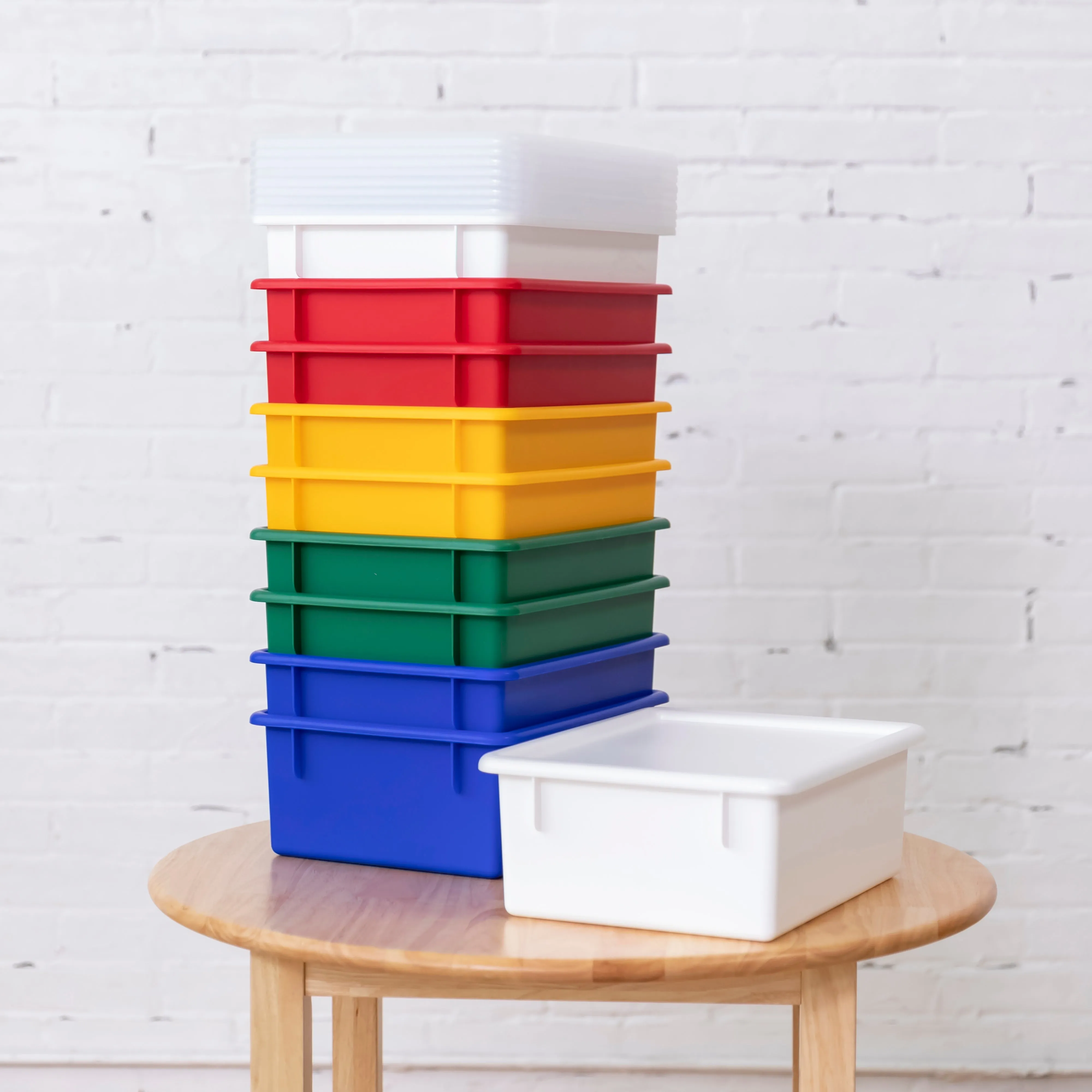 Letter Size Deep Tray with Lid, Storage Bin, 10-Piece