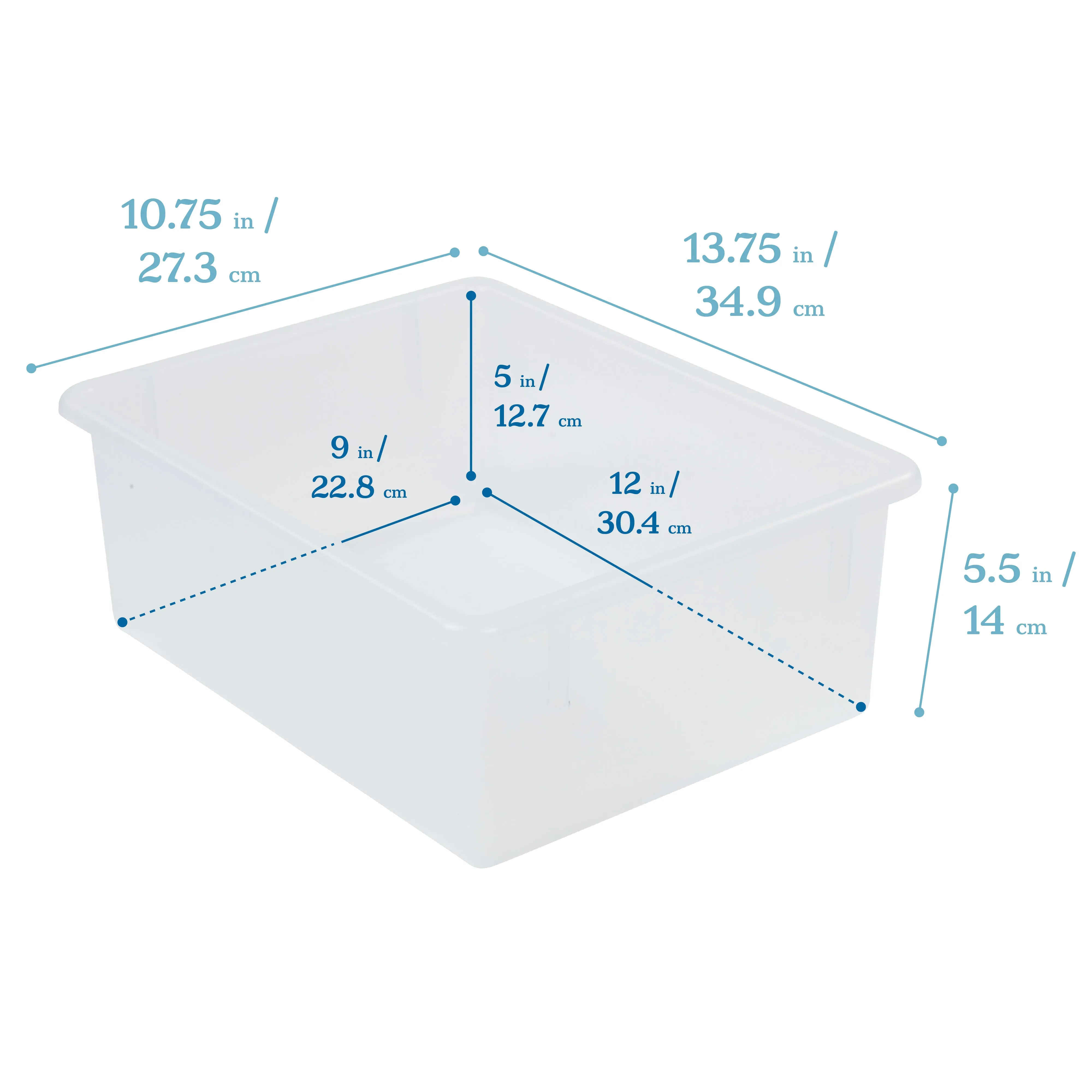 Letter Size Deep Tray with Lid, Storage Bin, 10-Piece