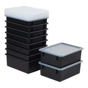 Letter Size Deep Tray with Lid, Storage Bin, 10-Piece