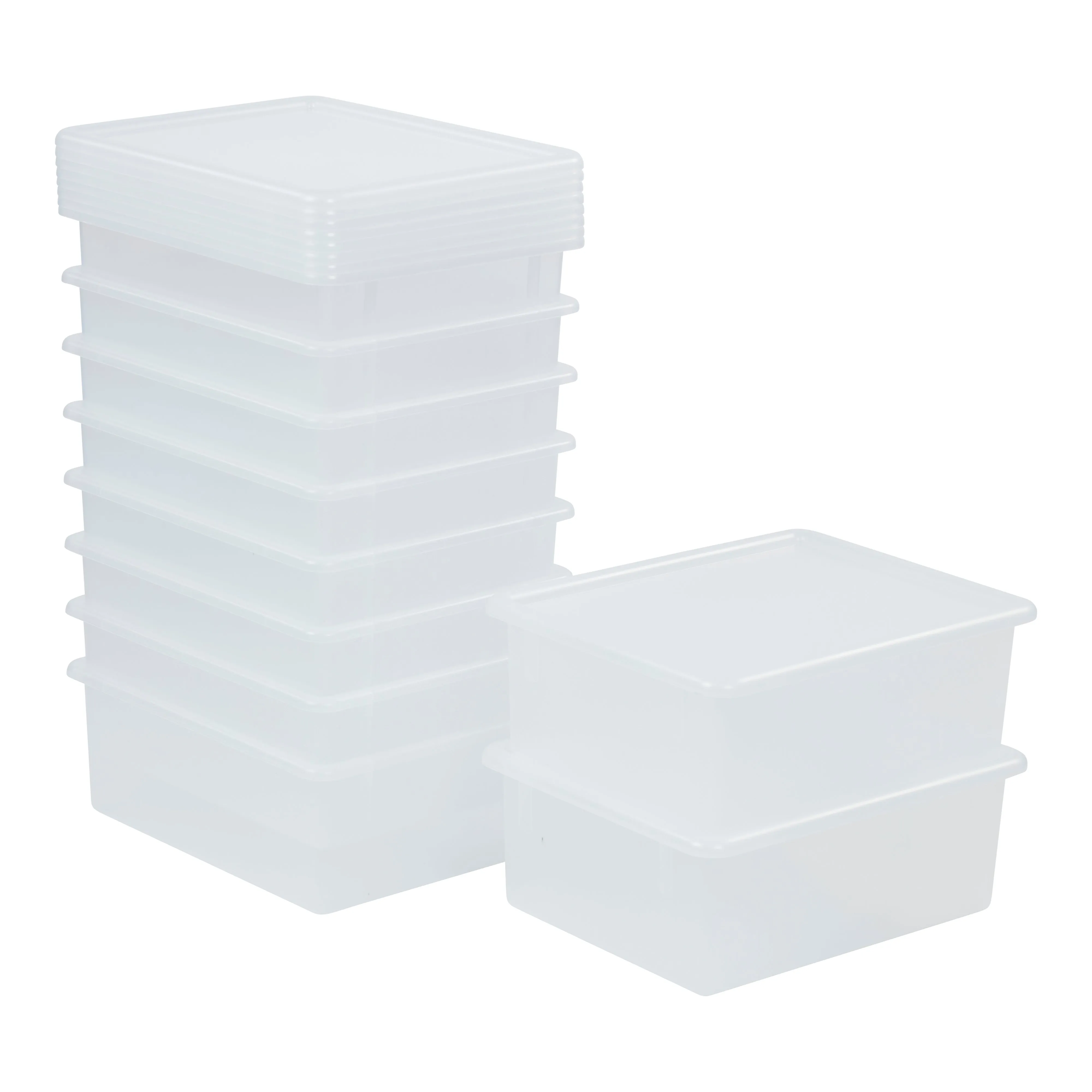 Letter Size Deep Tray with Lid, Storage Bin, 10-Piece