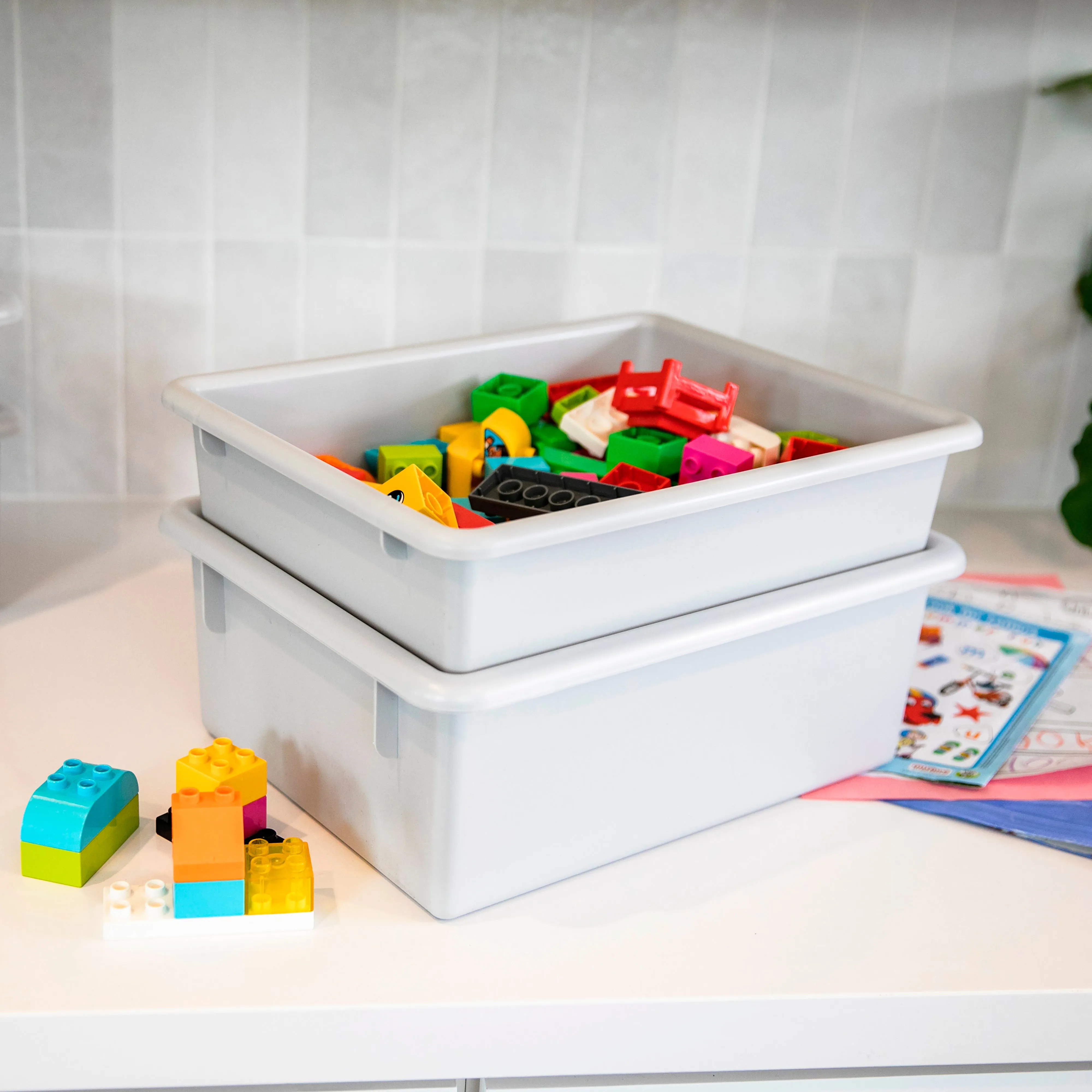 Letter Size Deep Tray with Lid, Storage Bin, 10-Piece
