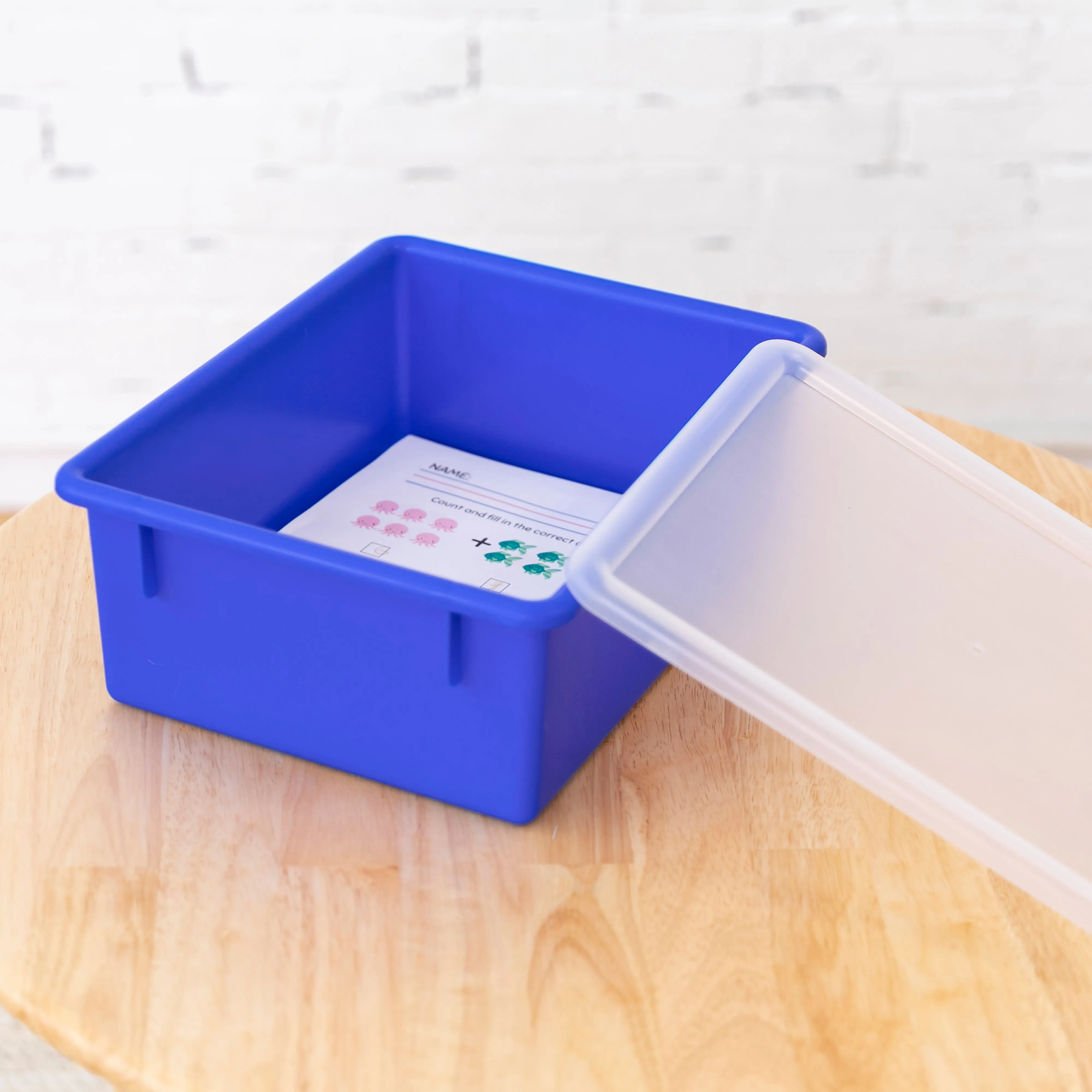 Letter Size Deep Tray with Lid, Storage Bin, 10-Piece