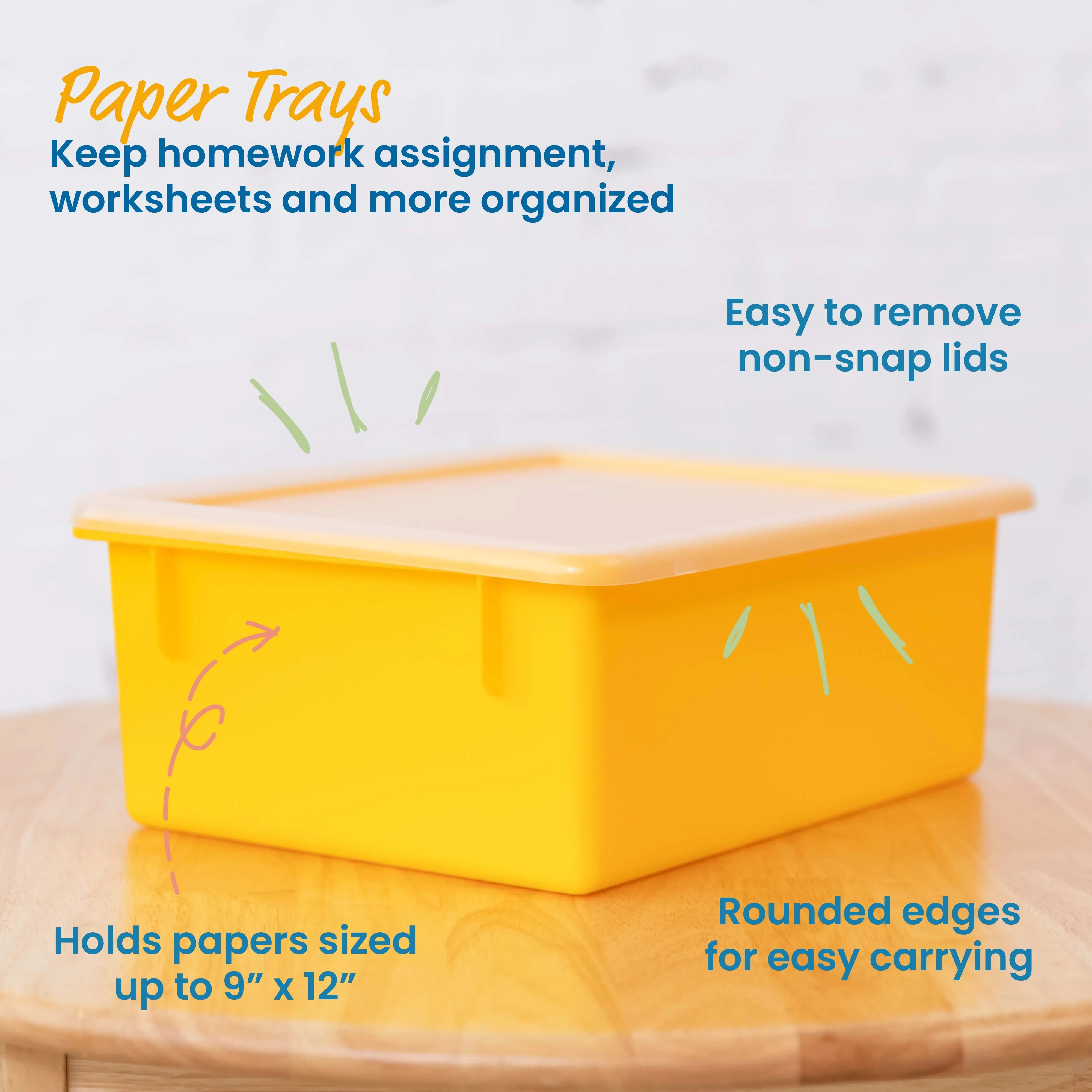 Letter Size Deep Tray with Lid, Storage Bin, 10-Piece