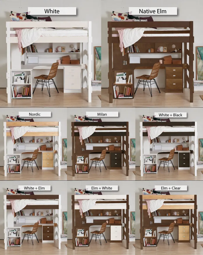 Loft Bed Corner Desk Space Saver