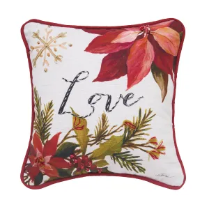 Love Poinsettia Mini Pillow
