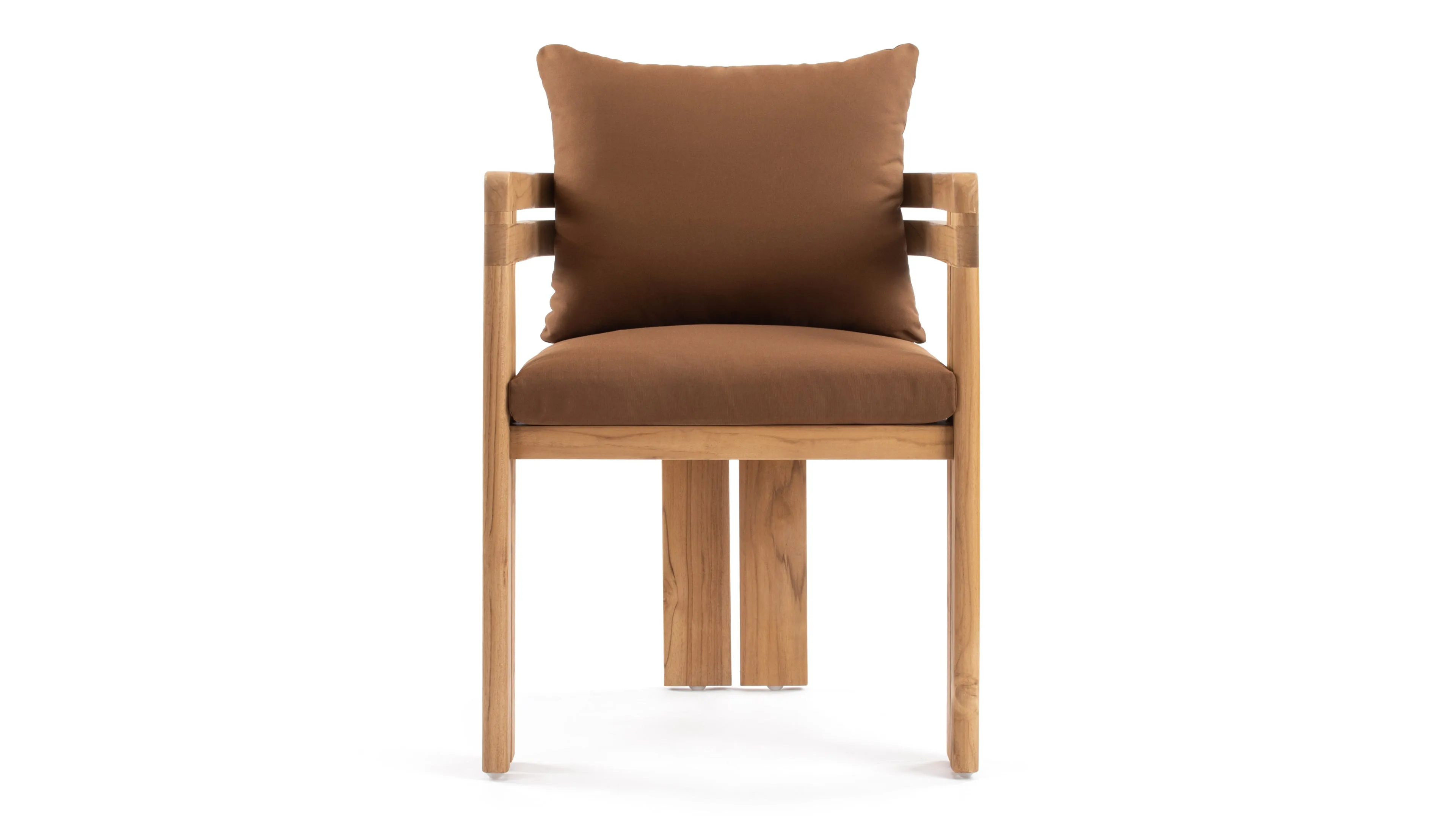 Lusso - Lusso Outdoor Dining Chair, Natural Teak with Mocha Cushions