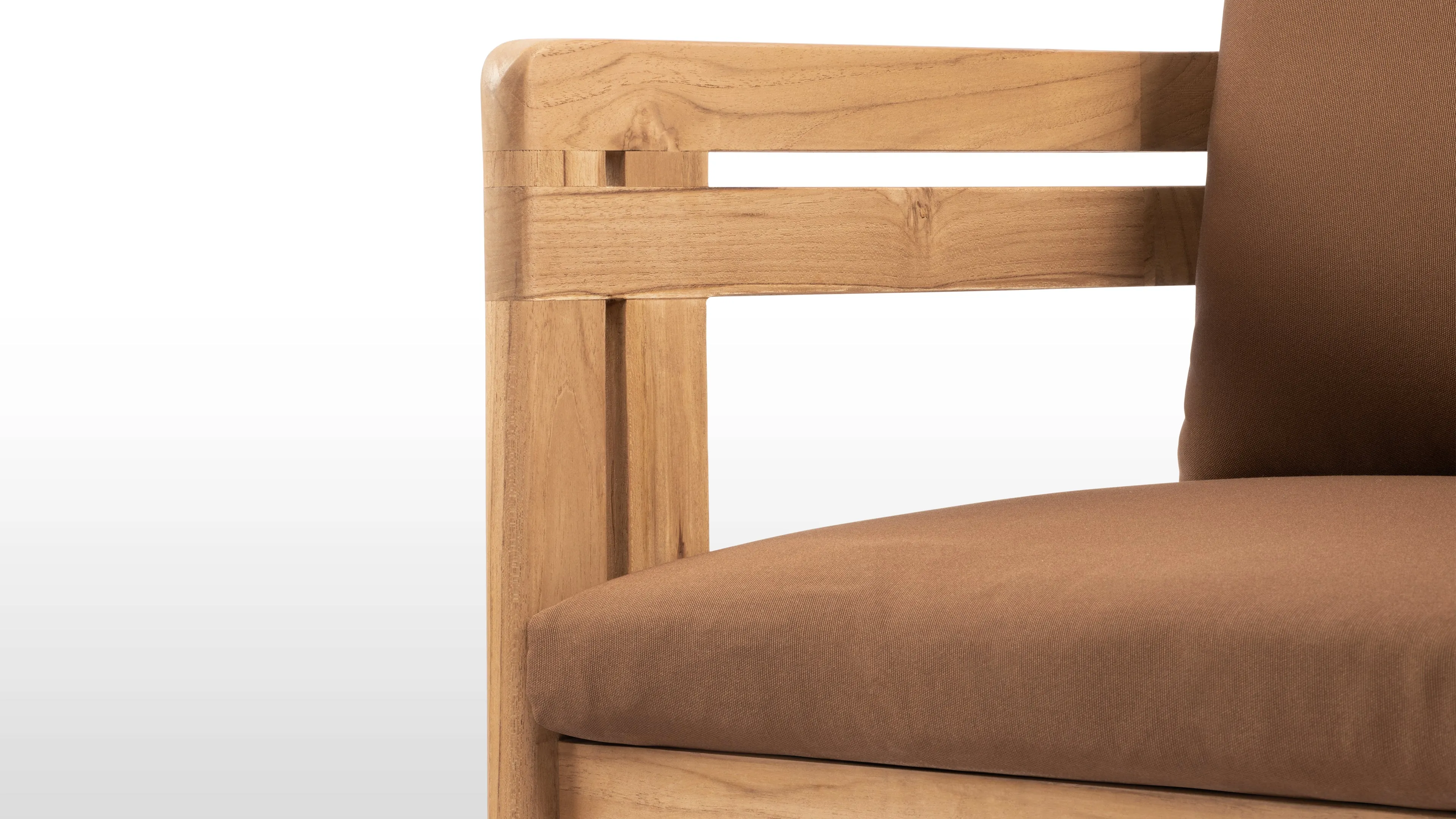 Lusso - Lusso Outdoor Dining Chair, Natural Teak with Mocha Cushions