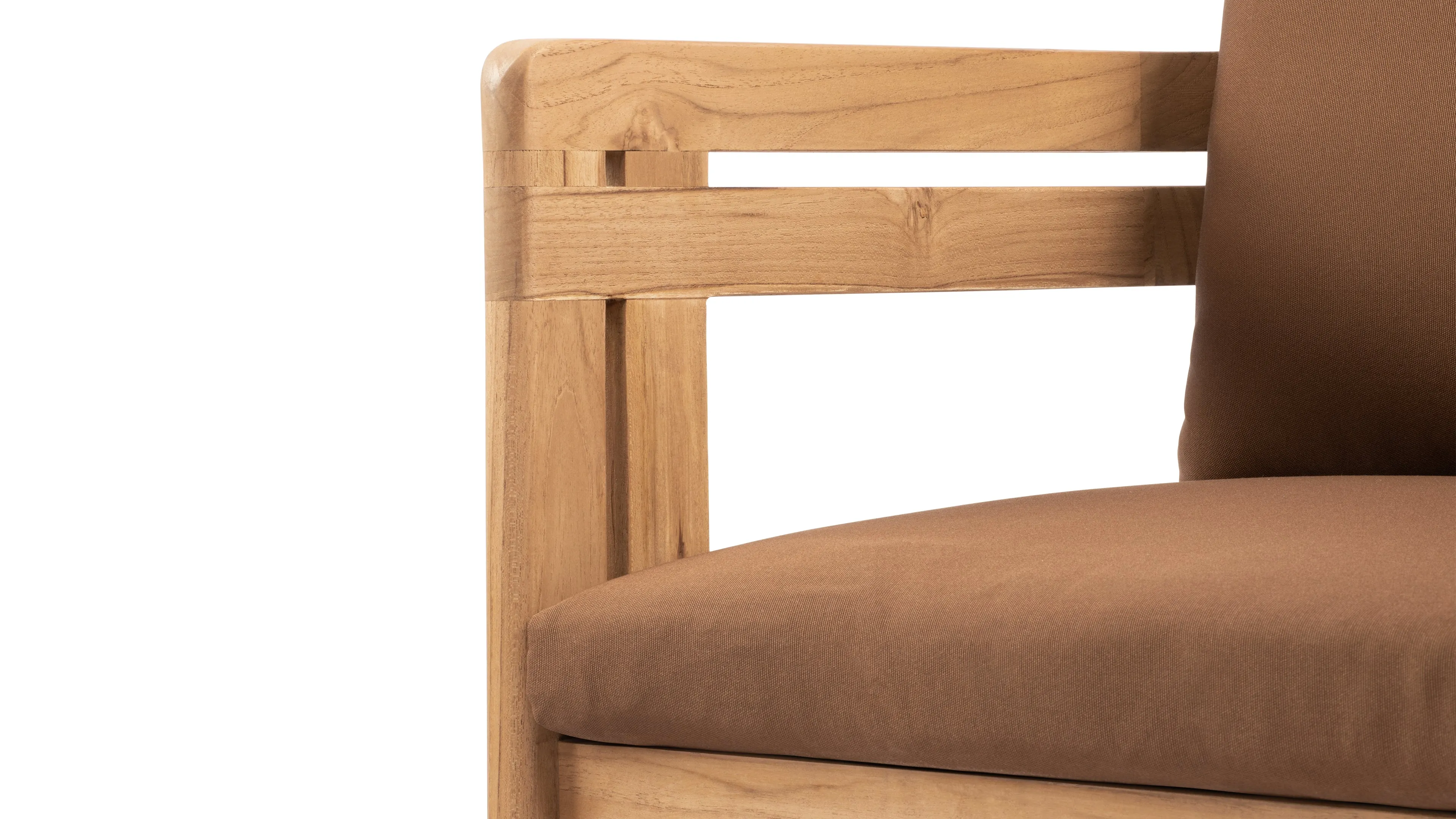 Lusso - Lusso Outdoor Dining Chair, Natural Teak with Mocha Cushions