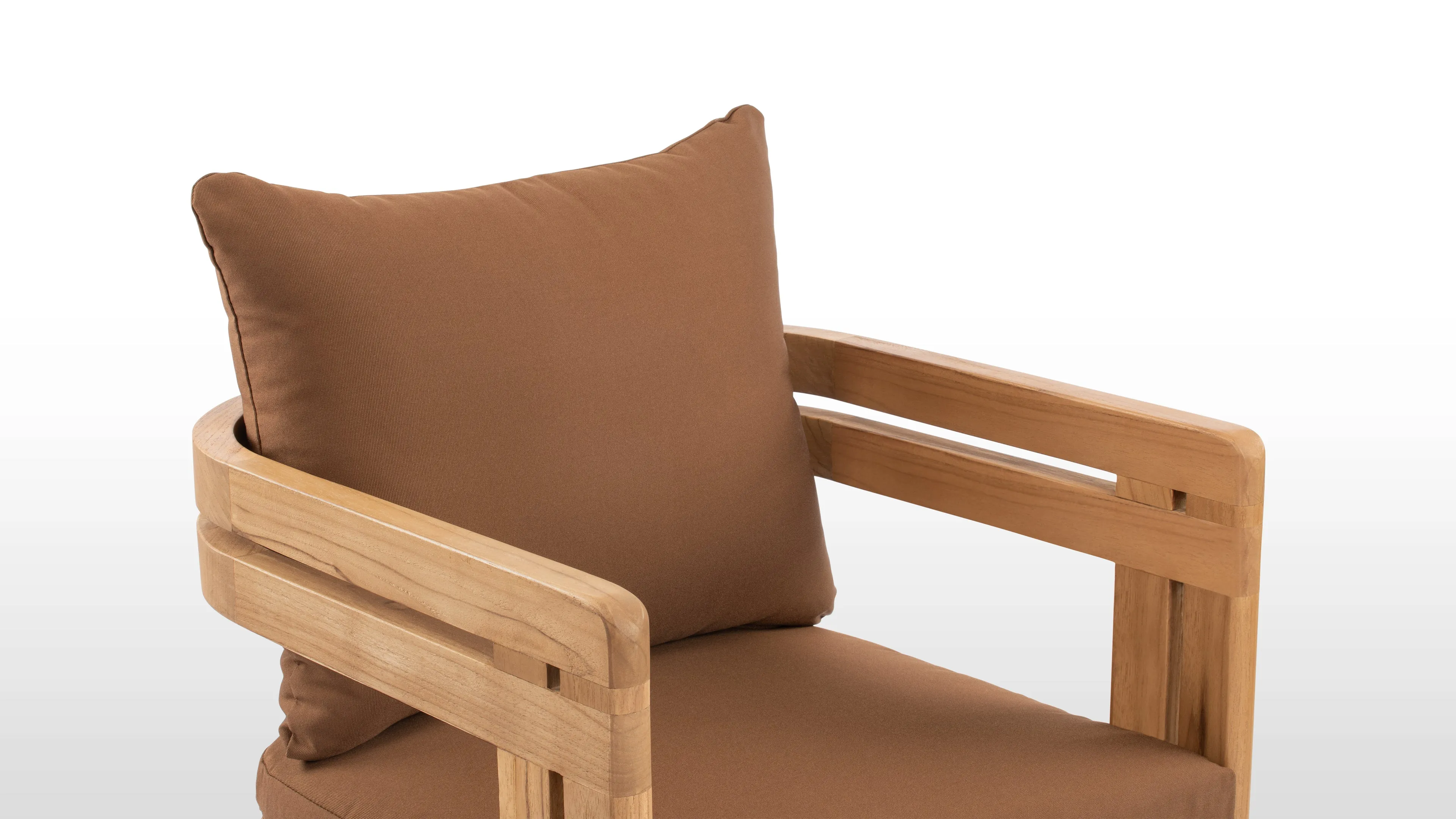 Lusso - Lusso Outdoor Dining Chair, Natural Teak with Mocha Cushions