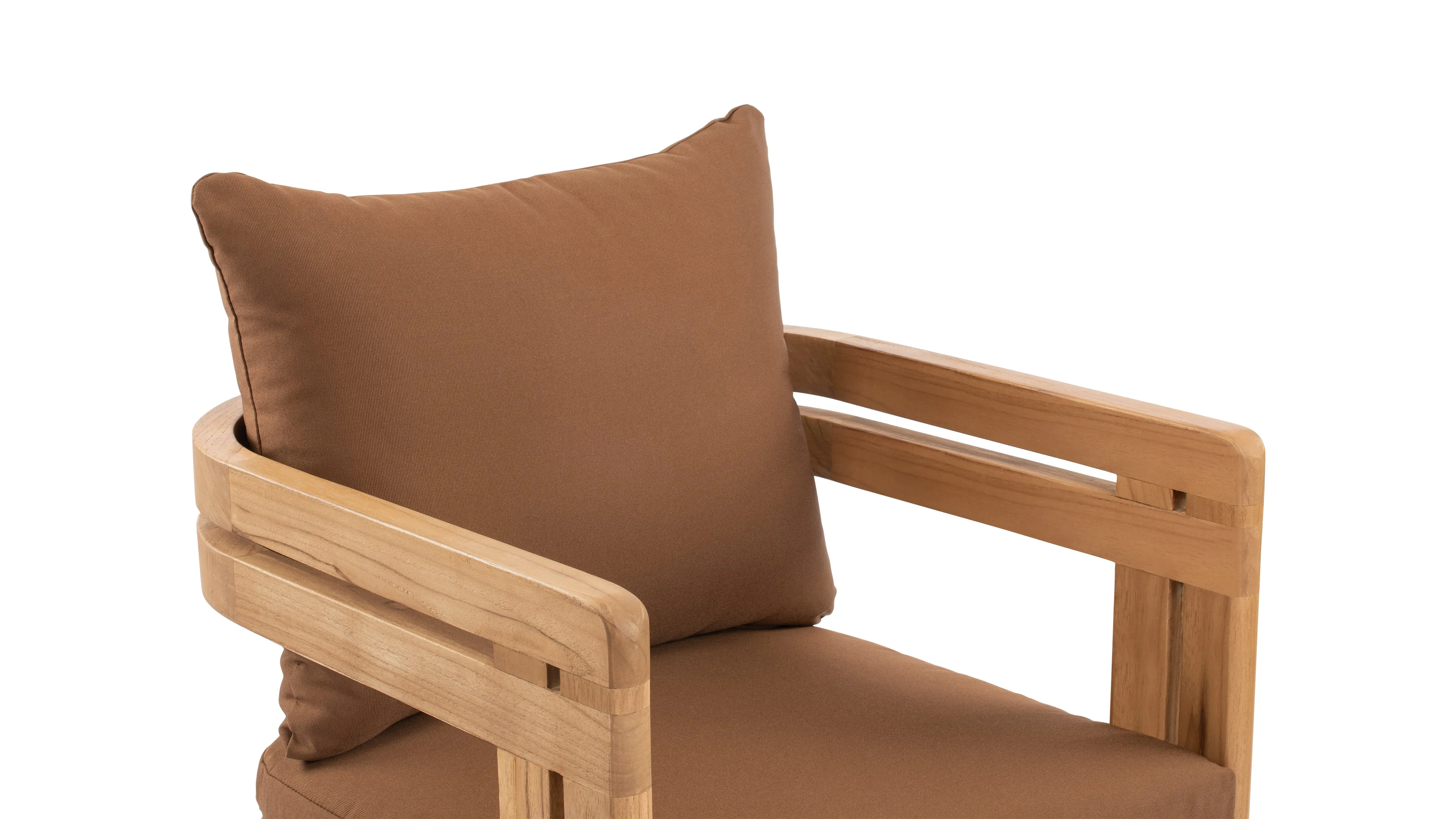 Lusso - Lusso Outdoor Dining Chair, Natural Teak with Mocha Cushions