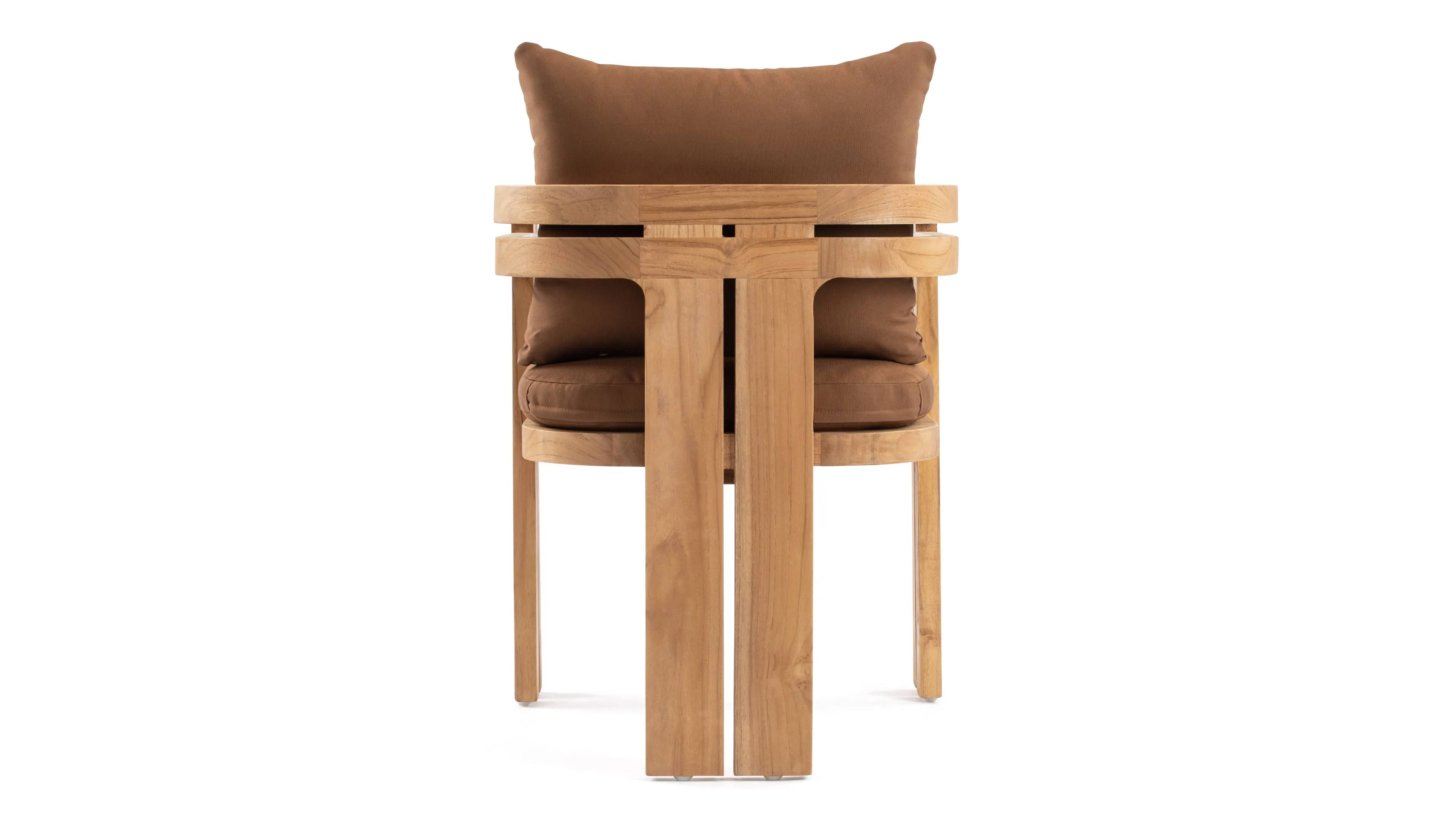 Lusso - Lusso Outdoor Dining Chair, Natural Teak with Mocha Cushions